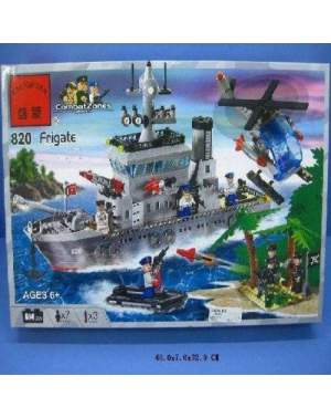 Конструктор Brick 820 Военный корабль 614 дет.,6+лет,в кор. 48*7*32см