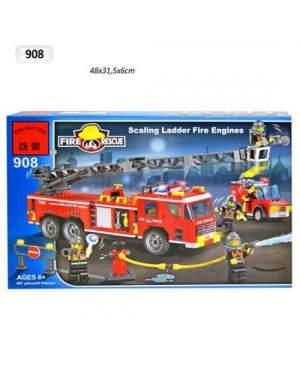 Конструктор Brick 908 Пожарная охрана 607 дет.,6+ лет,в кор. 48*32,6*6,5см